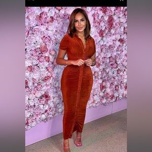 Rust body-con fashion nova dress! This color is amazing. 🍁🍂 Size 2X! BNWT!